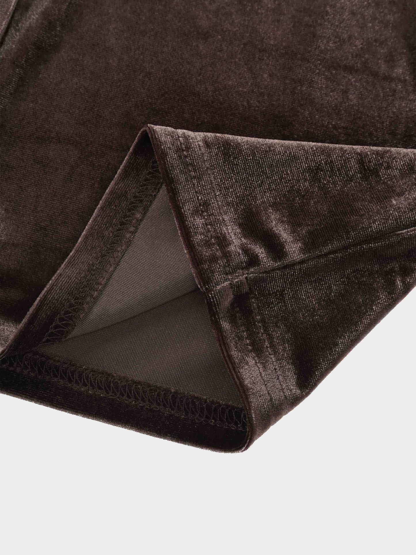 Velour Button Down Crew Cardigan-Brown-4