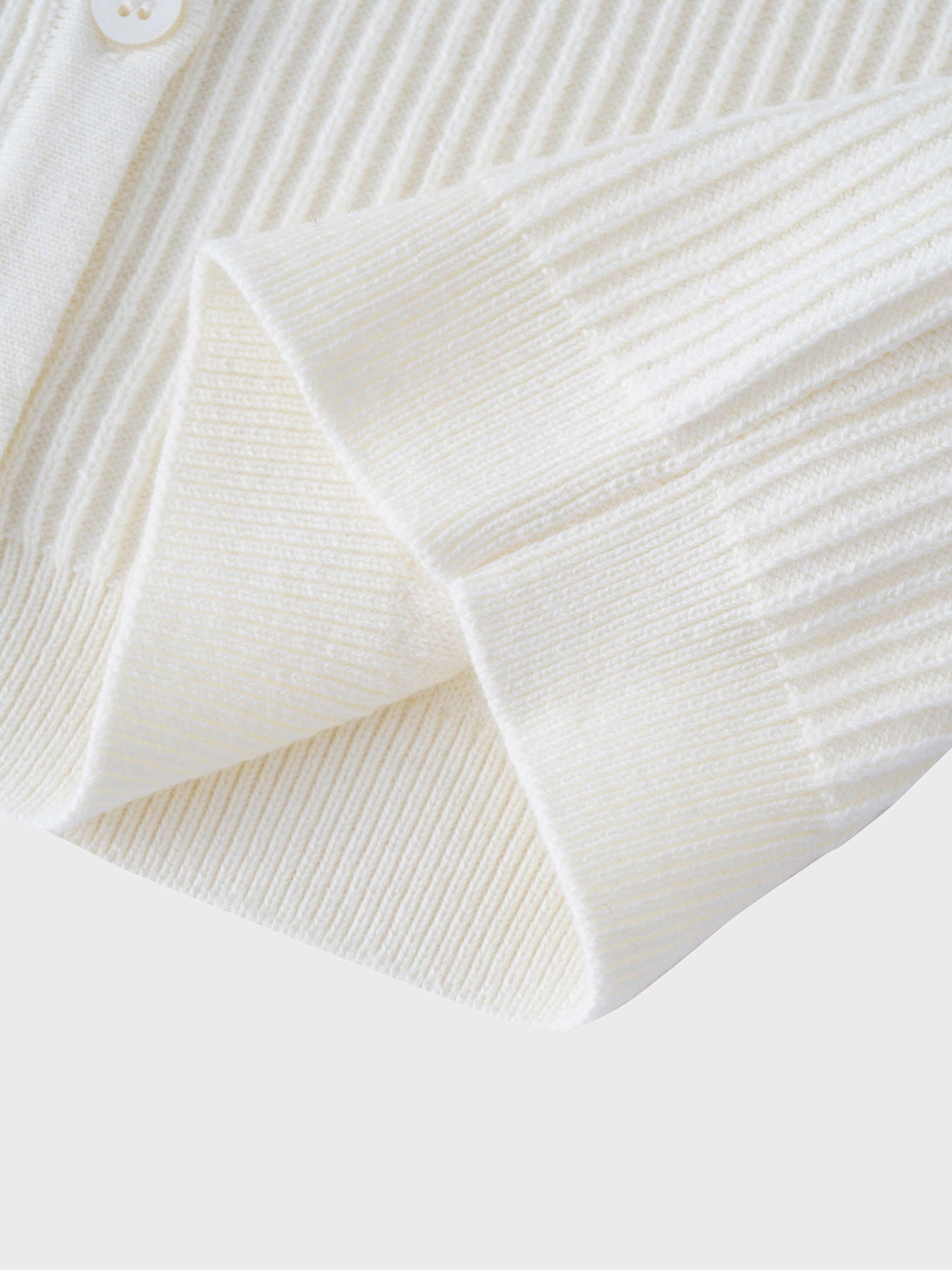 Button Down Ribbed Cardigan-Ivory-4