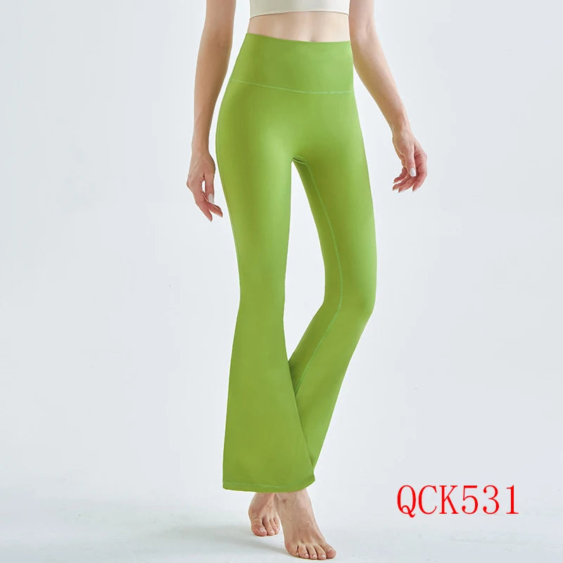 INLUMINE New Naked Sports Flared Leggings Womens Yoga Pants Gym Fitness Tights Flare Leg Woman Street Wear Casual Wide Leg Pants