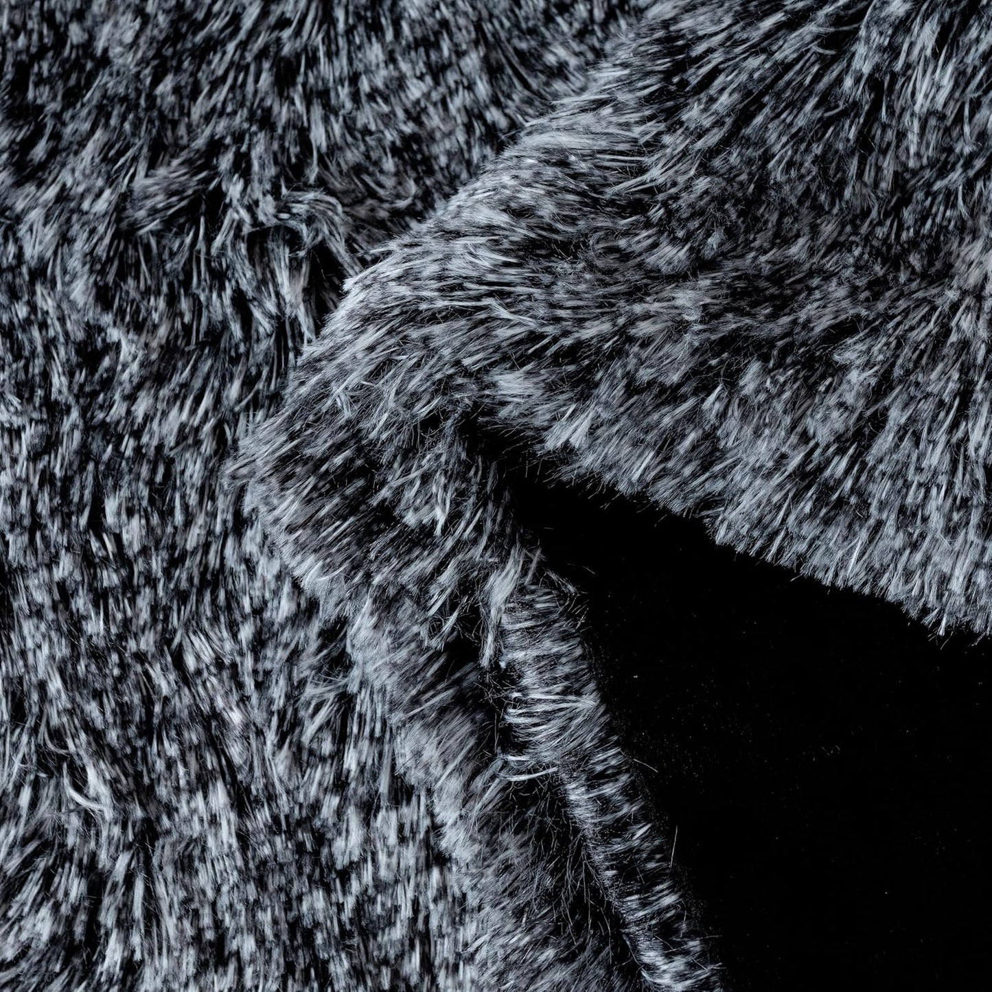 NNEDSZ Double Sided Faux Fur Shaggy Throw Blanket - Charcoal-4