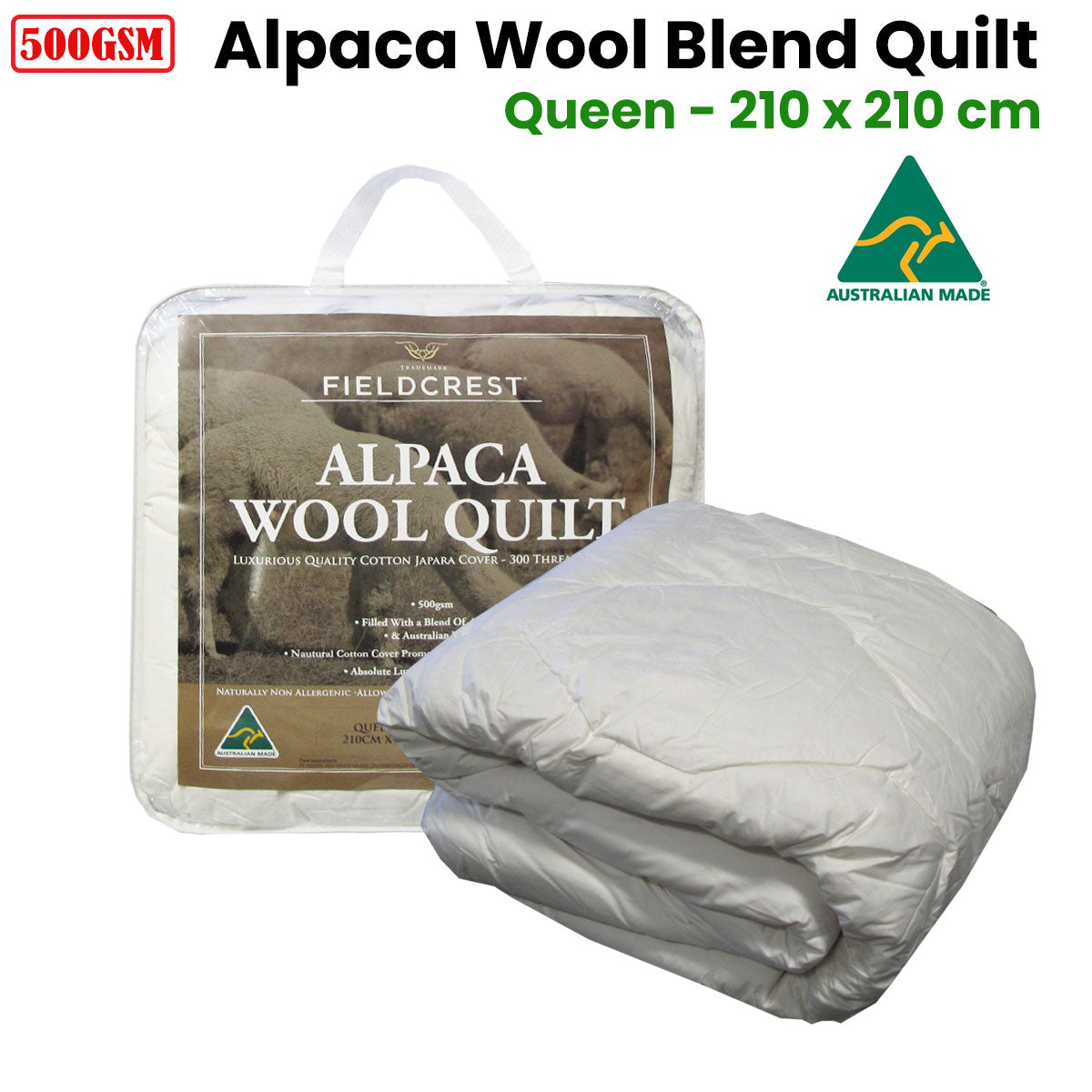 NNEDSZ 500GSM Alpaca Wool Blend Quilt Queen-1