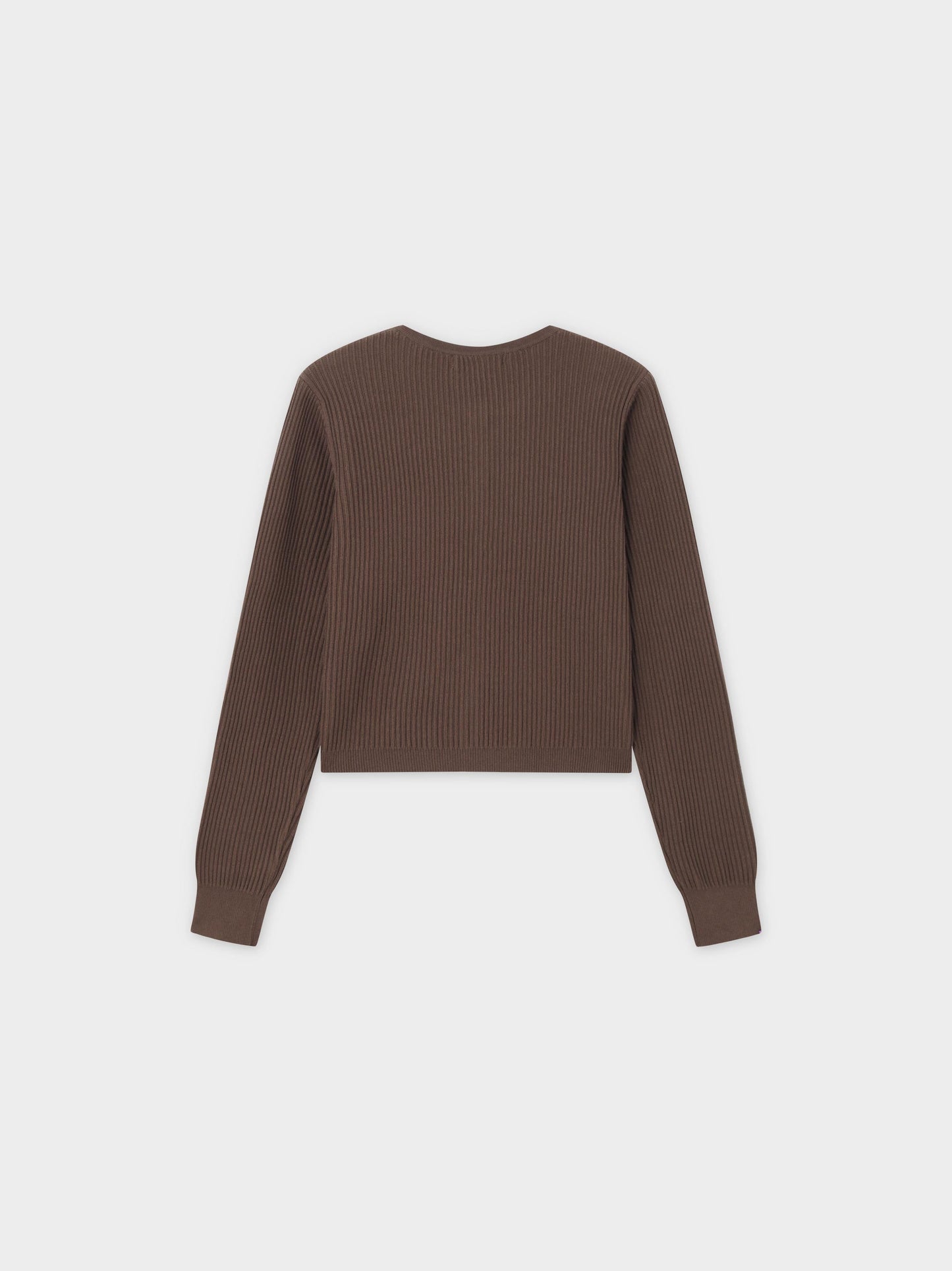 Button Down Ribbed Cardigan-Chocolate Brown-1