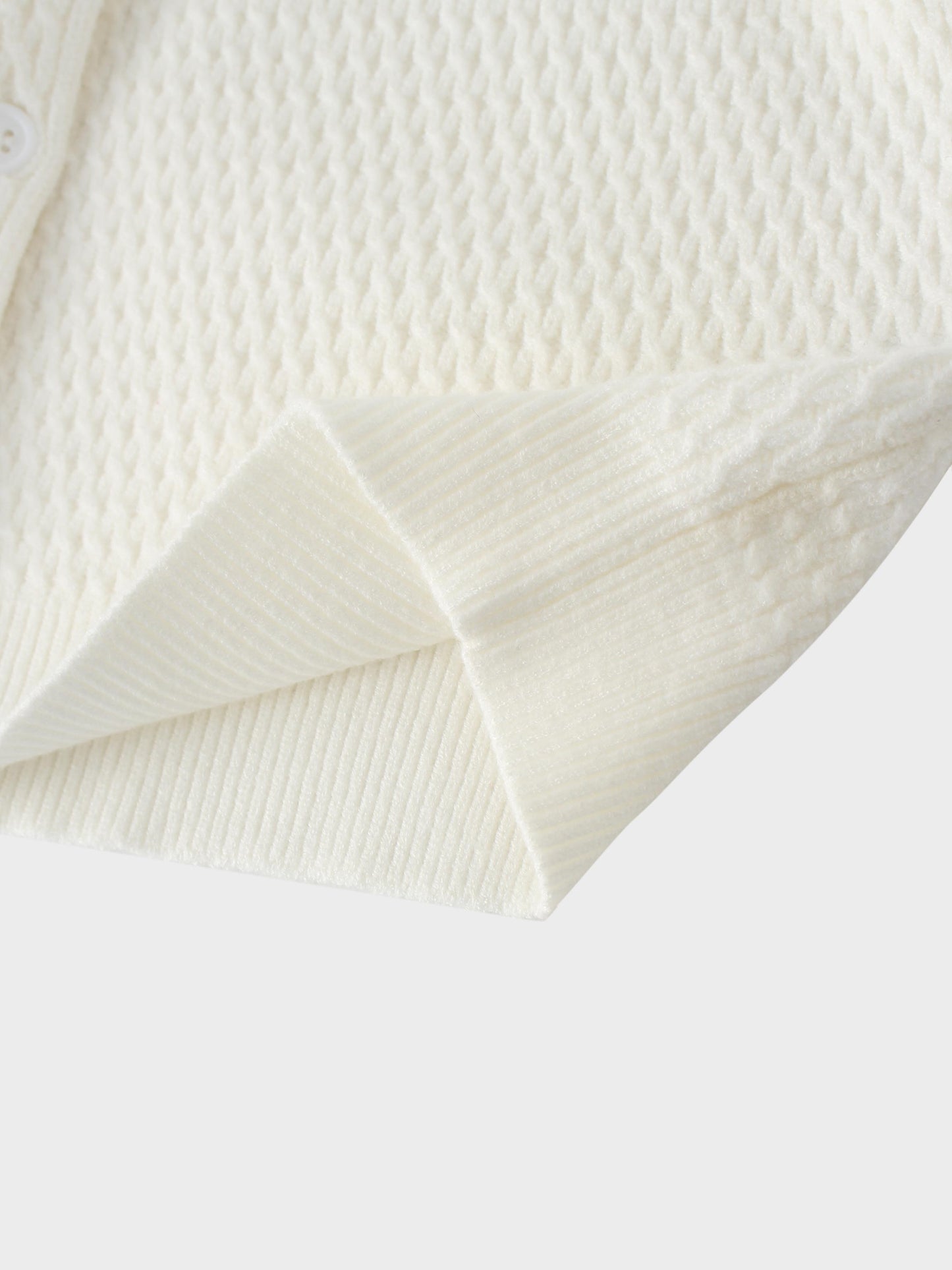 Textured Crew Cardigan-Ivory-3