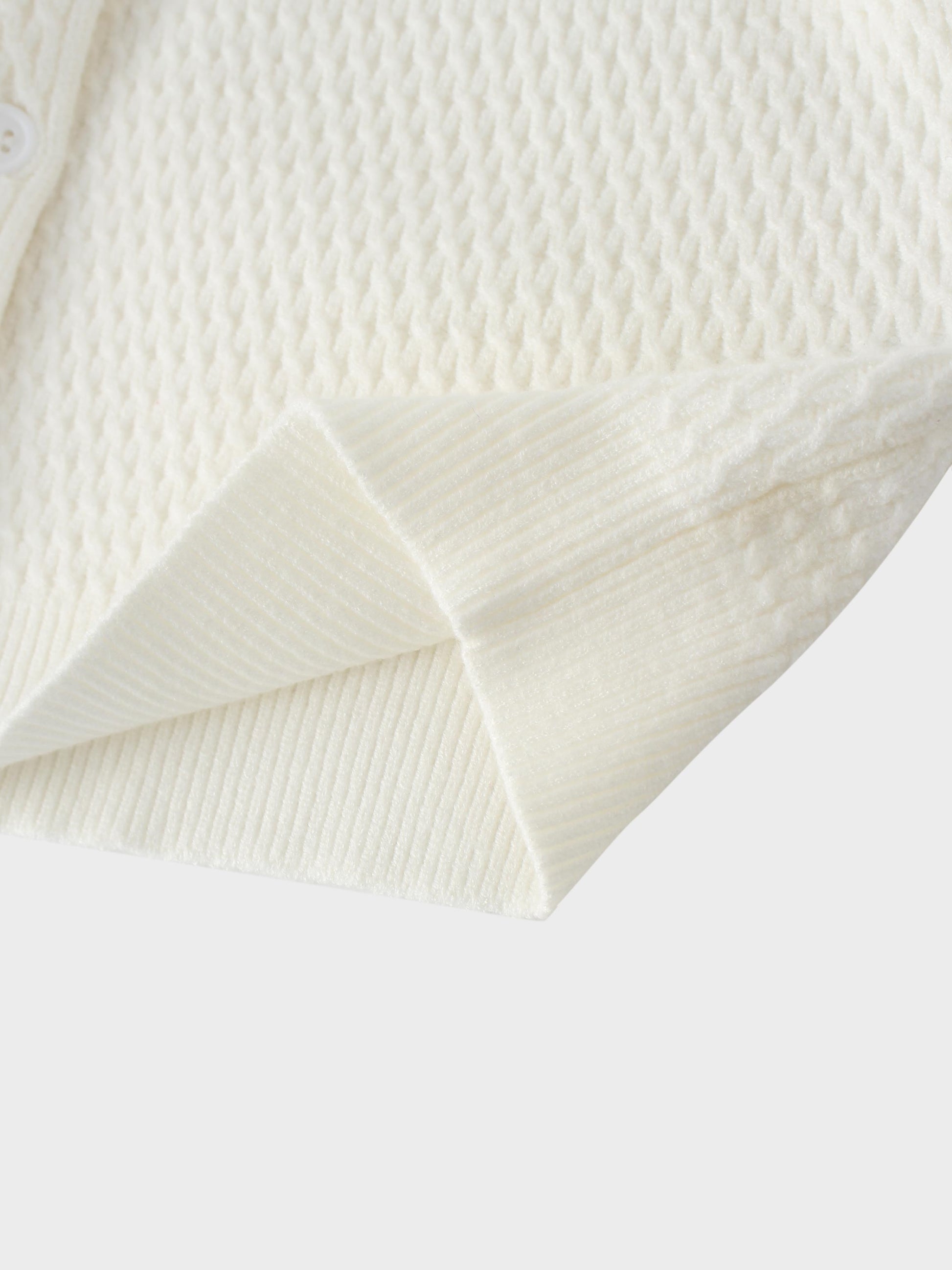 Textured Crew Cardigan-Ivory-3