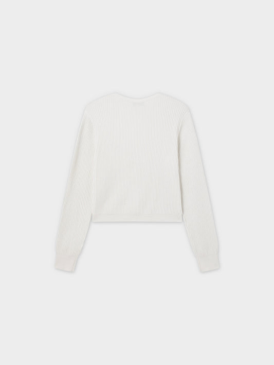 Button Down Ribbed Cardigan-Ivory-1