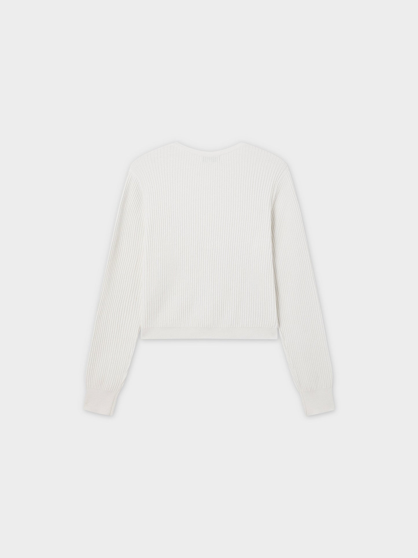 Button Down Ribbed Cardigan-Ivory-1