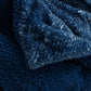 50" X 60" Oxford Blue Faux Fur Herringbone Plush Throw Blanket-5