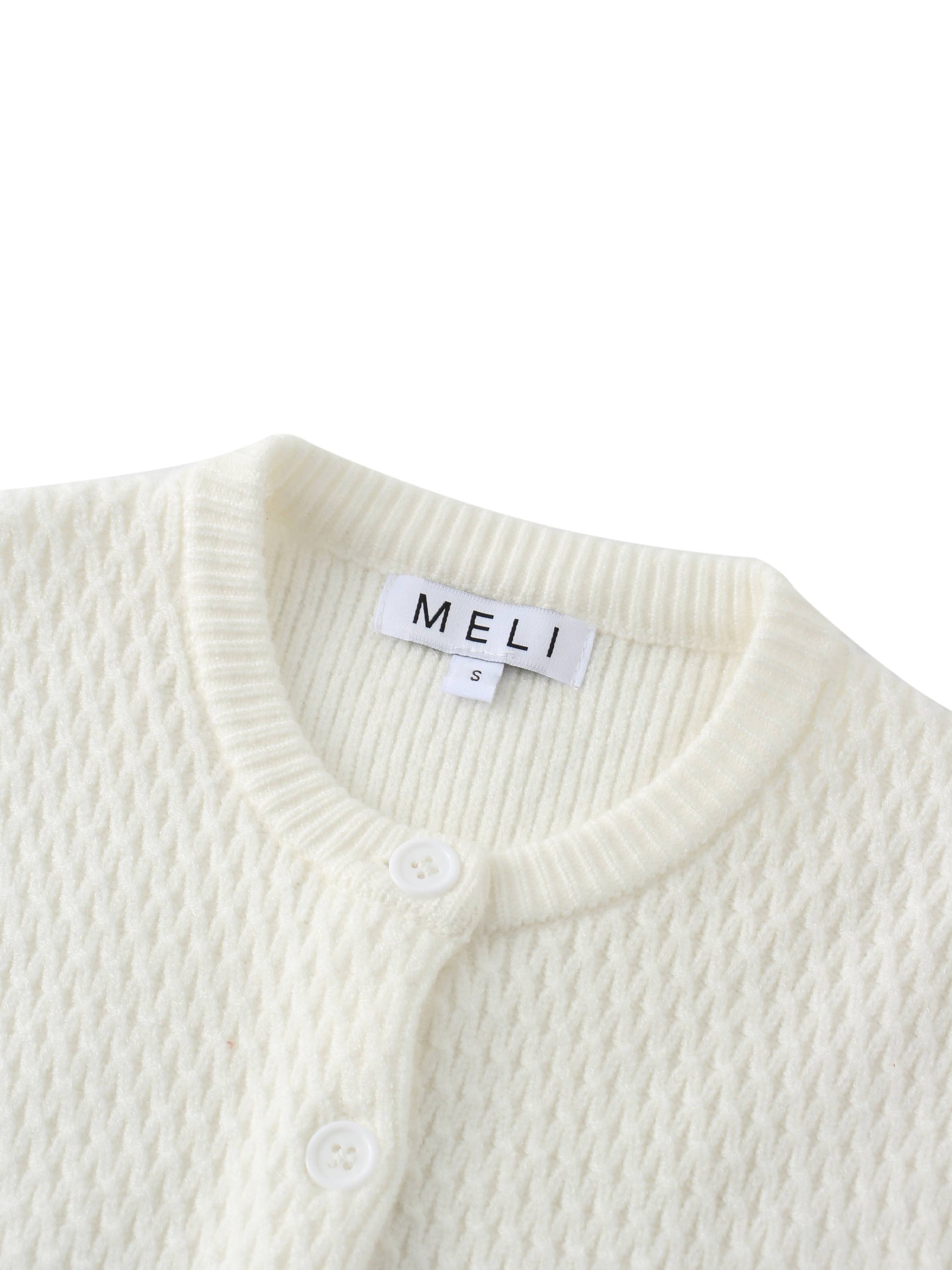 Textured Crew Cardigan-Ivory-2