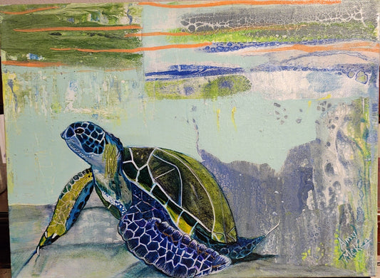 Sea Turtle 16x12 Premium