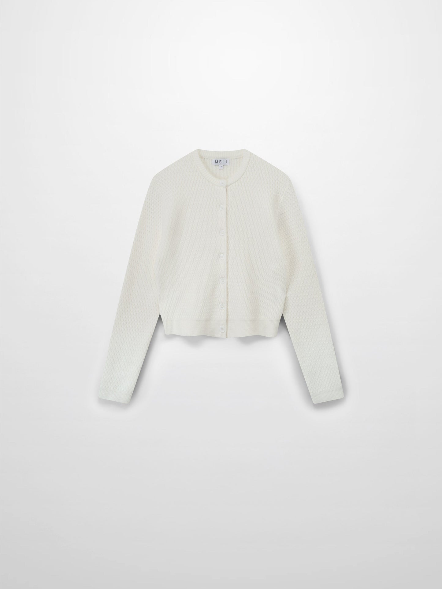 Textured Crew Cardigan-Ivory-0
