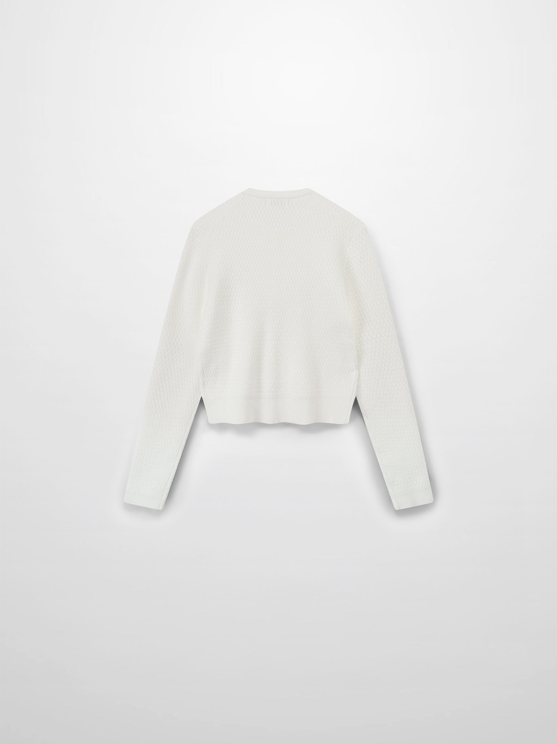 Textured Crew Cardigan-Ivory-1