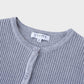 Button Down Ribbed Cardigan-Heathered Grey-2