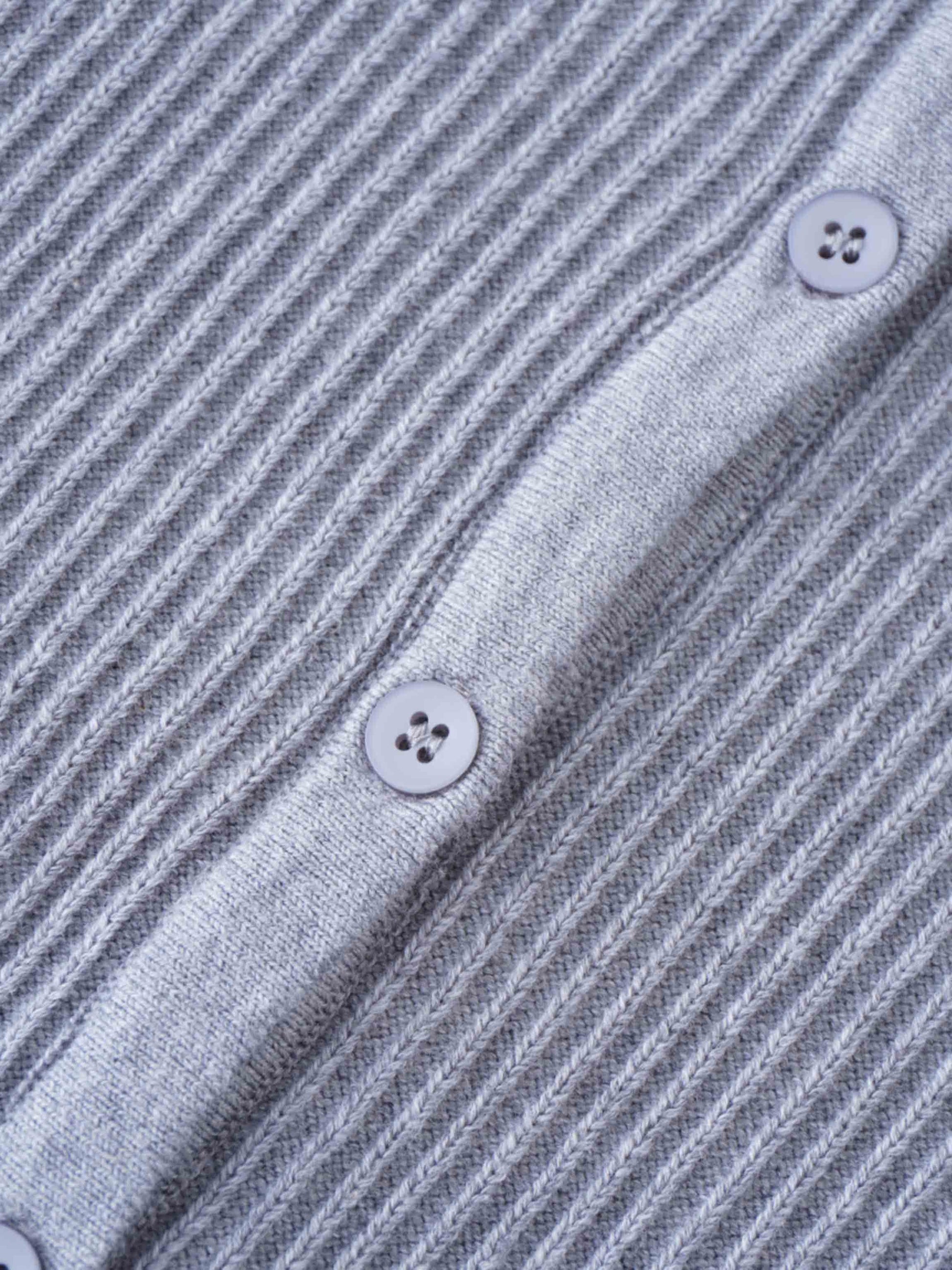 Button Down Ribbed Cardigan-Heathered Grey-3