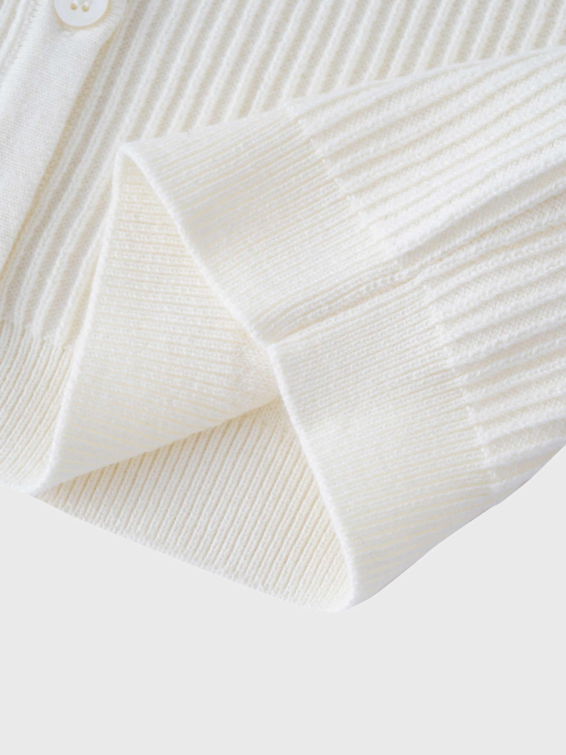 Button Down Ribbed Cardigan-Ivory-4