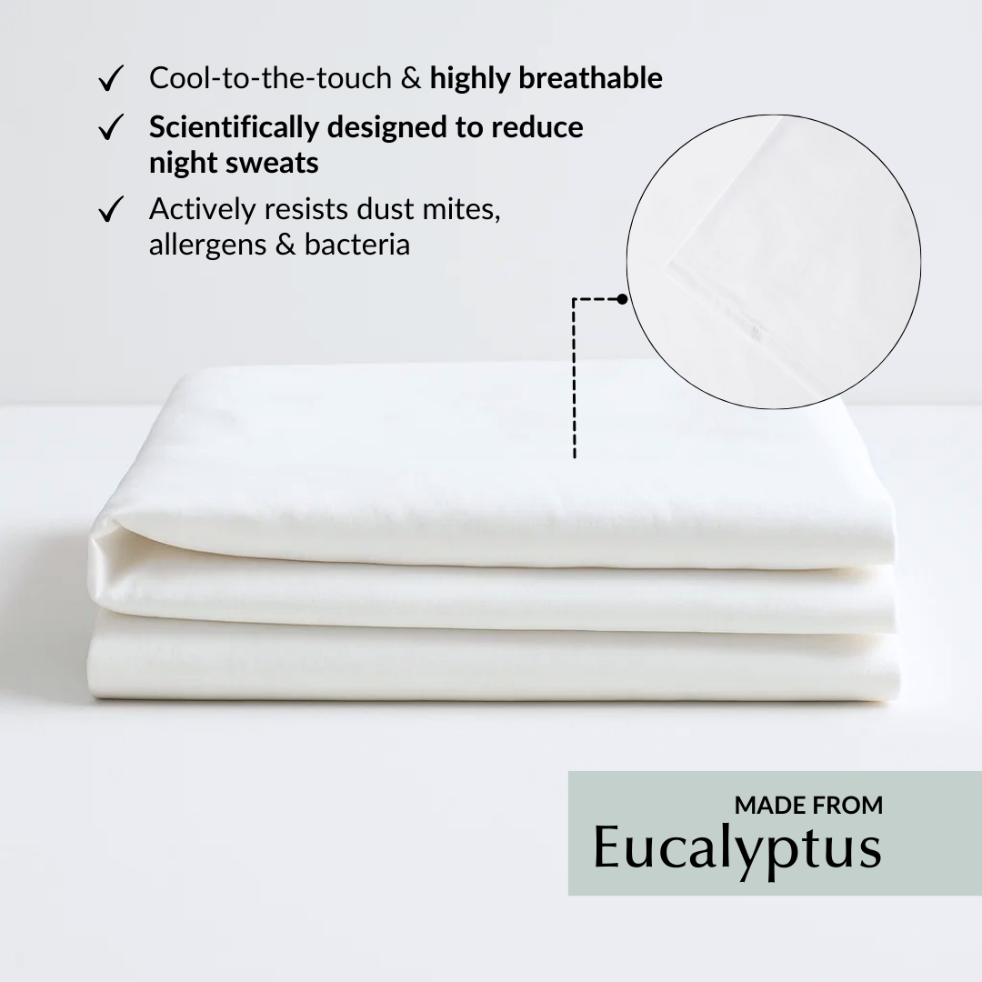 Cool & Comfy Silk Flat Sheet (Eucalyptus)-1