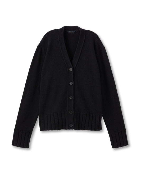 Cashmere-Blend Cardigan Sweater (Black)-0