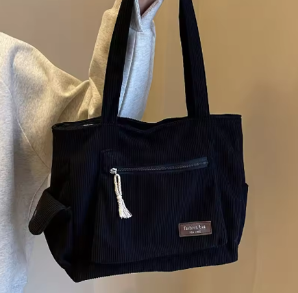 Simple Corduroy Tote Bag