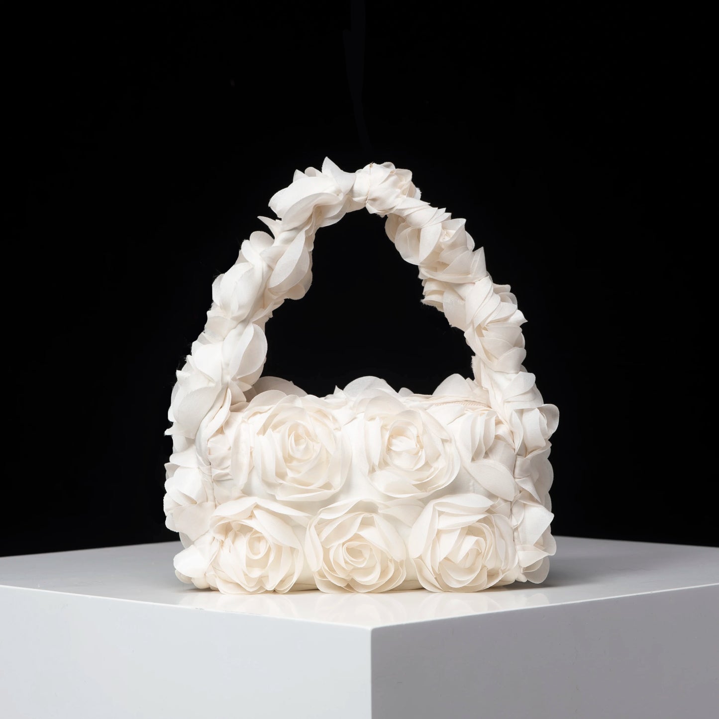 Elegant rose handbag, wedding party dinner bag, sweet and cute small square bag, suitable for women's gifts(random pattern)