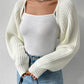 Women s Open Front Cropped Cardigan Long Sleeve Solid Color Ribbed Knit Shrug Sweater Bolero Tops