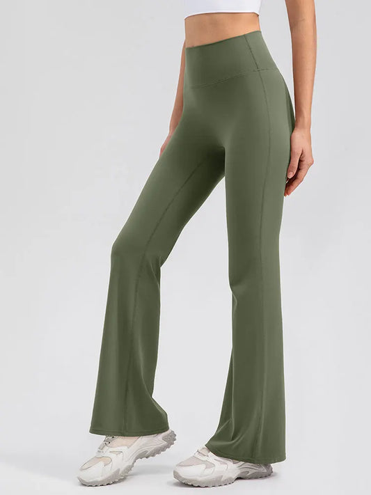 INLUMINE New Naked Sports Flared Leggings Womens Yoga Pants Gym Fitness Tights Flare Leg Woman Street Wear Casual Wide Leg Pants