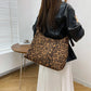 New Trendy Faux Suede Large Leopard Print Tote Bag for Women Versatile Handbag for Work And Shopping