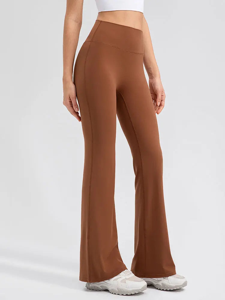 INLUMINE New Naked Sports Flared Leggings Womens Yoga Pants Gym Fitness Tights Flare Leg Woman Street Wear Casual Wide Leg Pants