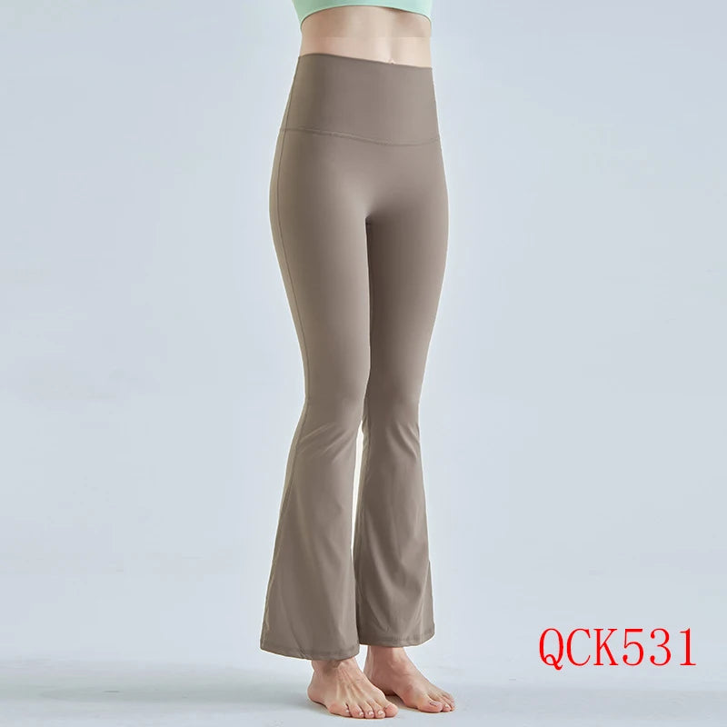 INLUMINE New Naked Sports Flared Leggings Womens Yoga Pants Gym Fitness Tights Flare Leg Woman Street Wear Casual Wide Leg Pants