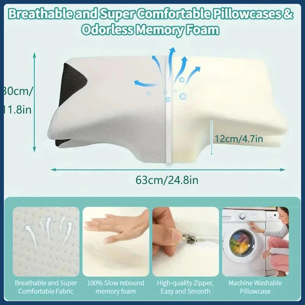 Butterfly Sleep Memory Neck Pillow Slow Rebound Comfortable Memory Foam Sleep Pillow Cervical Orthopedic Neck Massage Bed Pillow