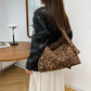 New Trendy Faux Suede Large Leopard Print Tote Bag for Women Versatile Handbag for Work And Shopping