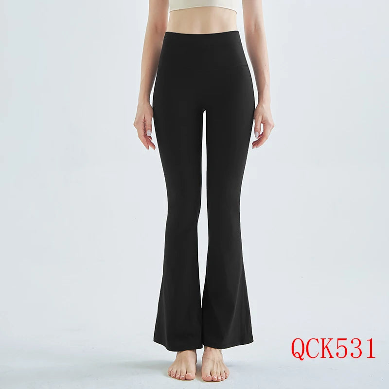 INLUMINE New Naked Sports Flared Leggings Womens Yoga Pants Gym Fitness Tights Flare Leg Woman Street Wear Casual Wide Leg Pants