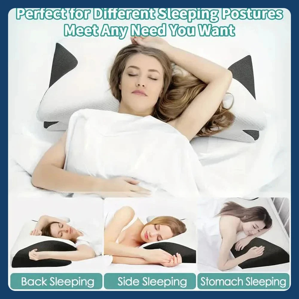 Butterfly Sleep Memory Neck Pillow Slow Rebound Comfortable Memory Foam Sleep Pillow Cervical Orthopedic Neck Massage Bed Pillow