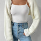 Women s Open Front Cropped Cardigan Long Sleeve Solid Color Ribbed Knit Shrug Sweater Bolero Tops