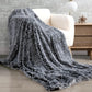 NNEDSZ Double Sided Faux Fur Shaggy Throw Blanket - Charcoal-1
