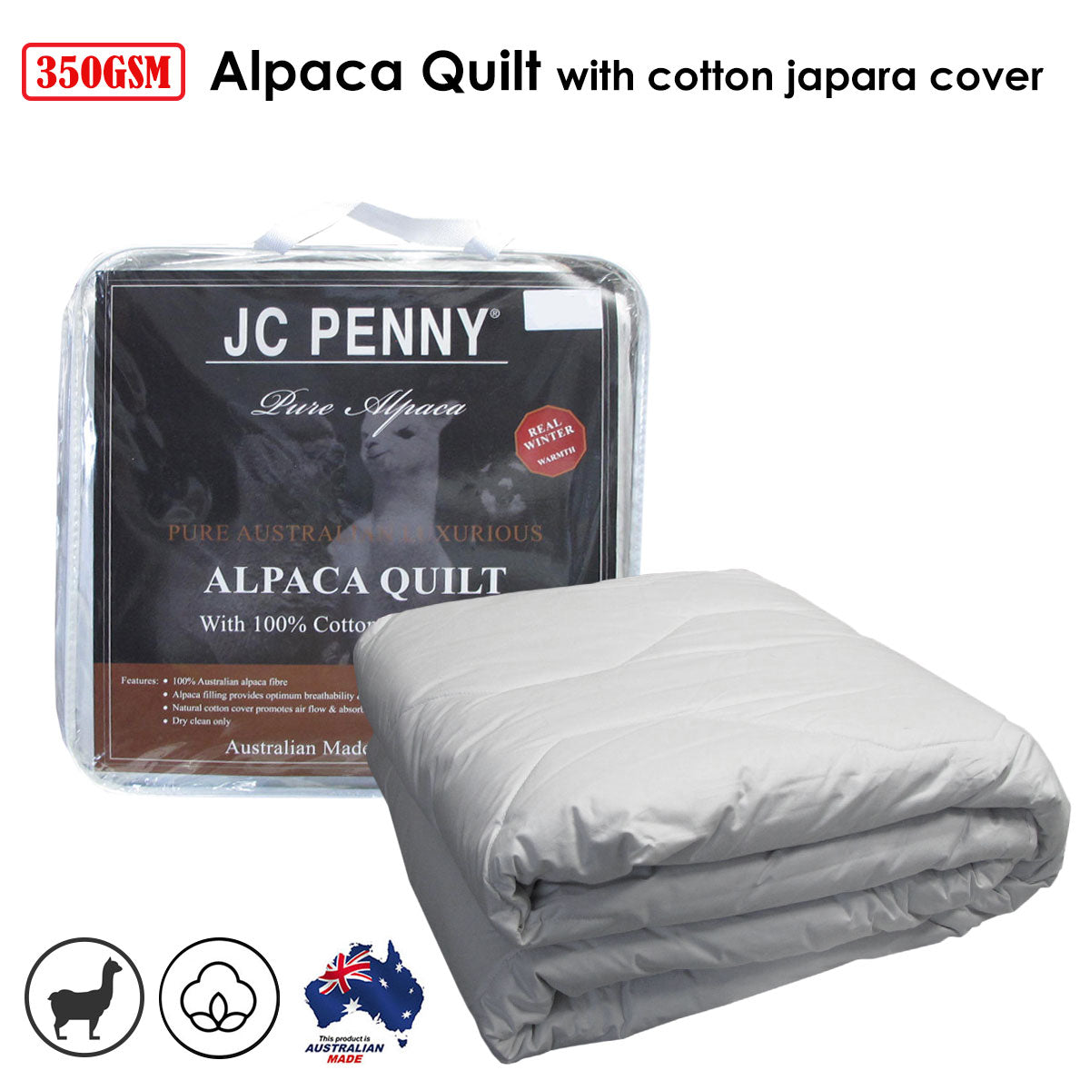 NNEDSZ 350GSM Alpaca Quilt with Cotton Japara Cover - King-1