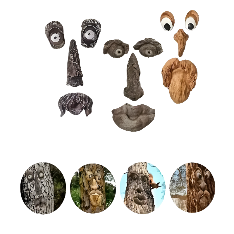 3Pcs Tree Faces - Tree Hugger Statues-0