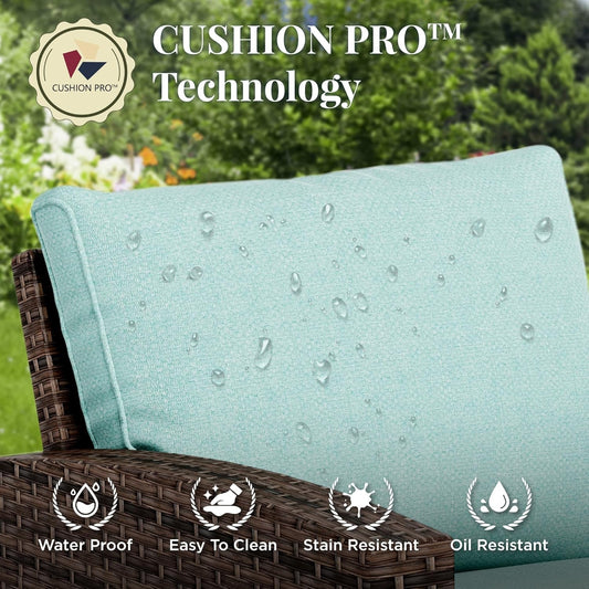 Swivel Glider Patio Furniture Set with Fire Pit