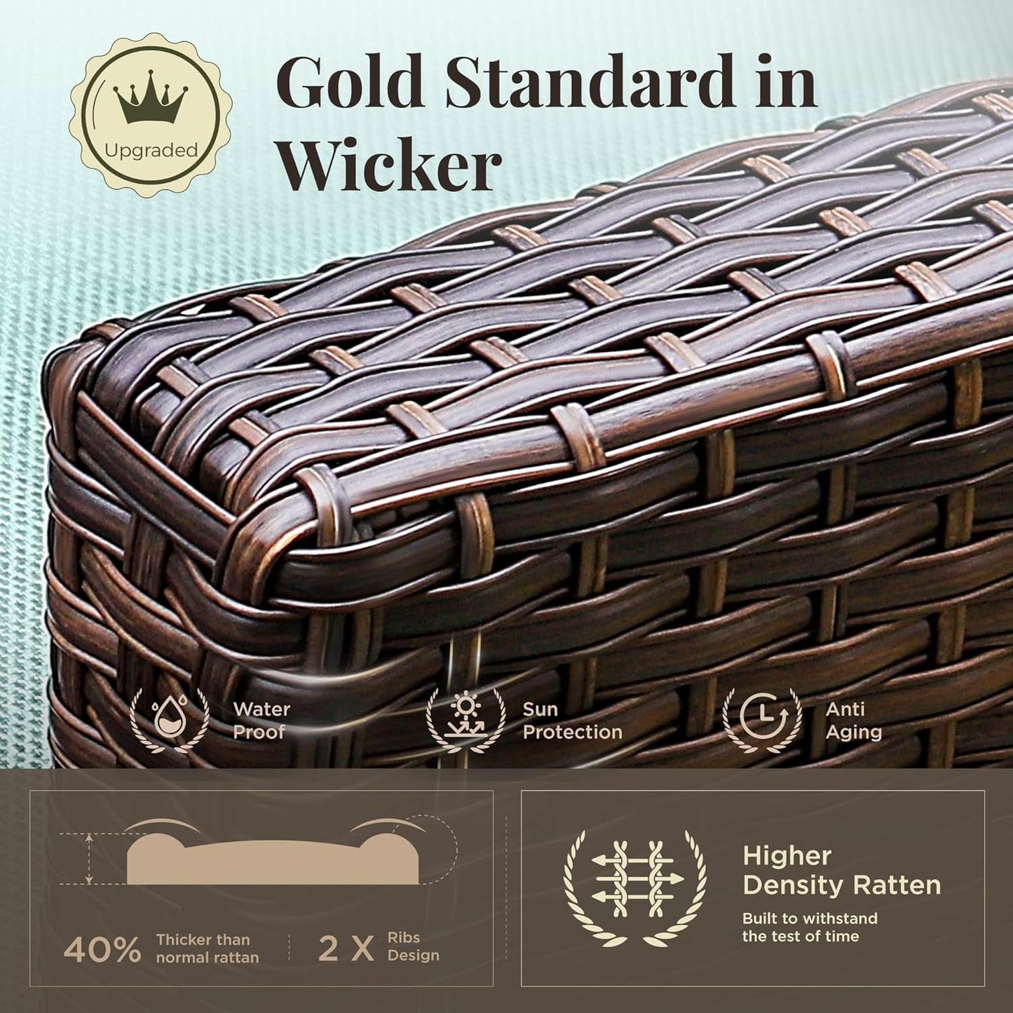 Swivel Glider Patio Furniture Set with Fire Pit