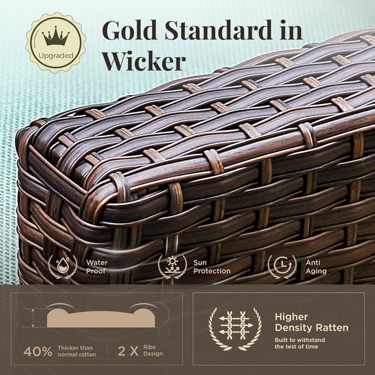 Swivel Glider Patio Furniture Set with Fire Pit