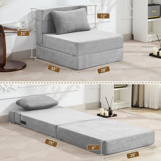 Folding Sofa Bed Convertible Couch with Memory Foam-1