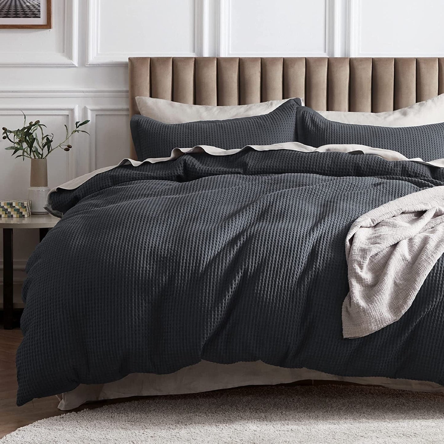 Waffle Weave Pure Cotton Duvet Cover Sets-4
