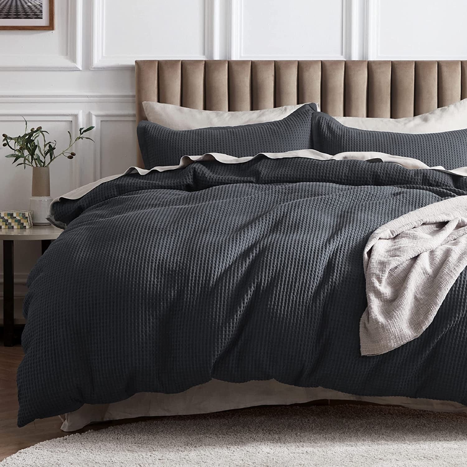 Waffle Weave Pure Cotton Duvet Cover Sets-4