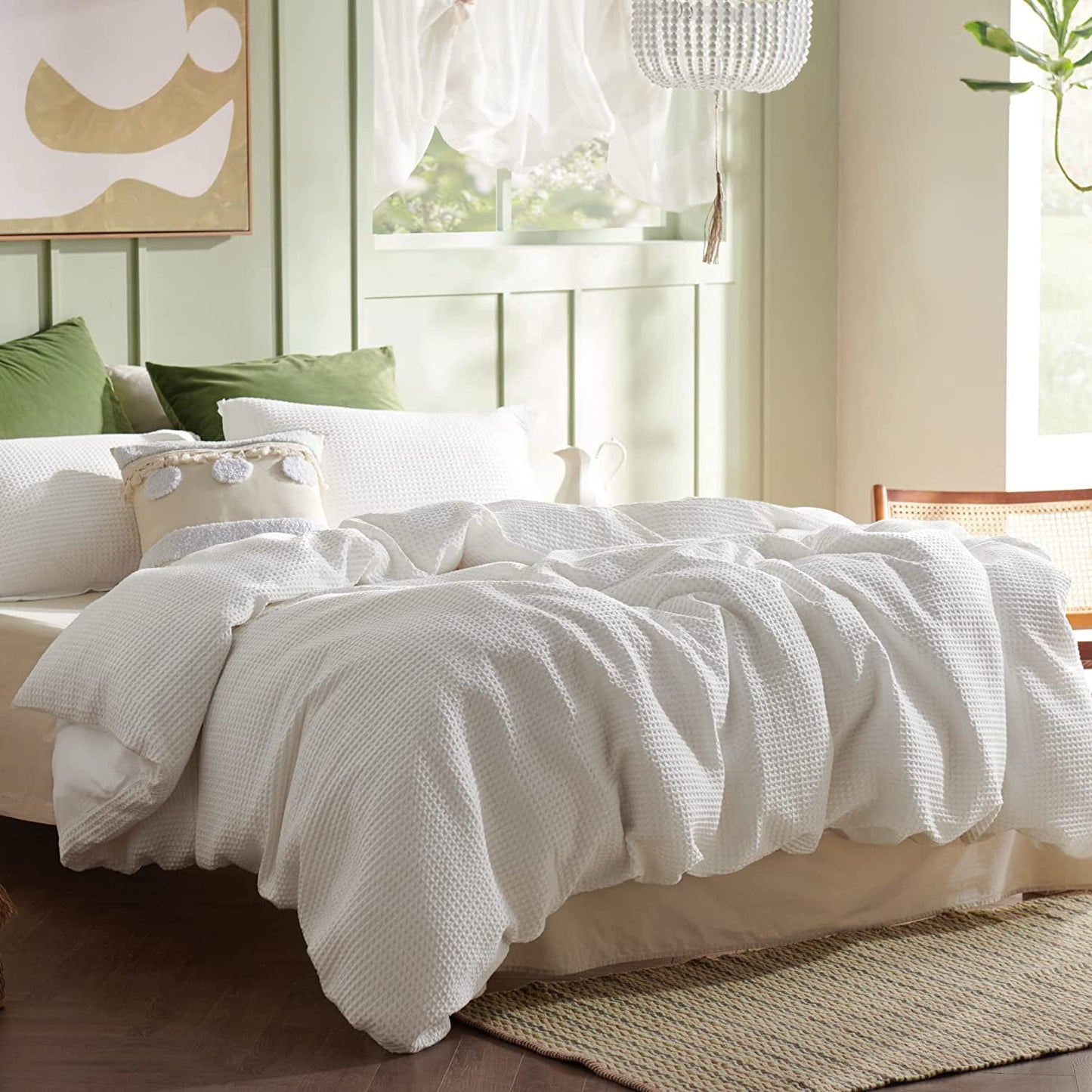 Waffle Weave Pure Cotton Duvet Cover Sets-1
