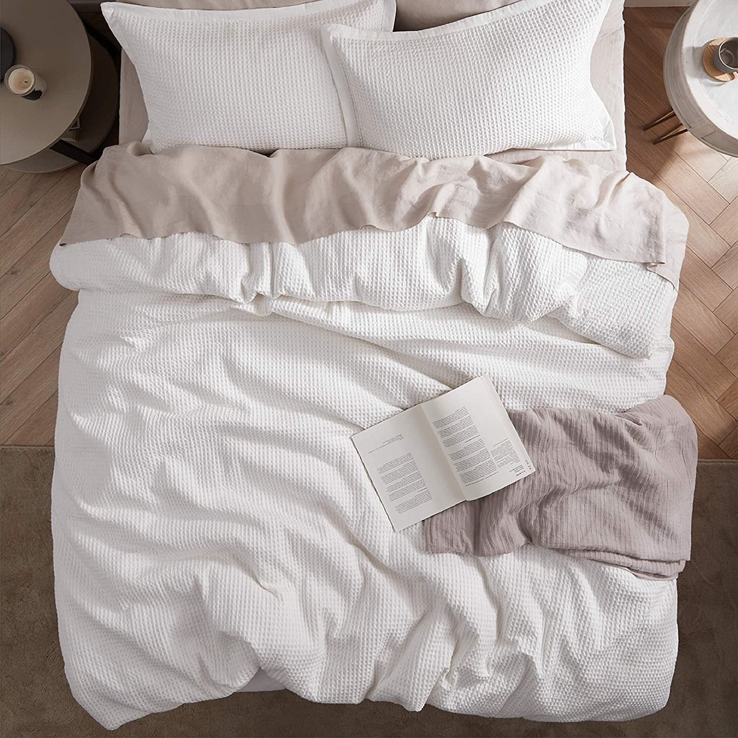Waffle Weave Pure Cotton Duvet Cover Sets-3