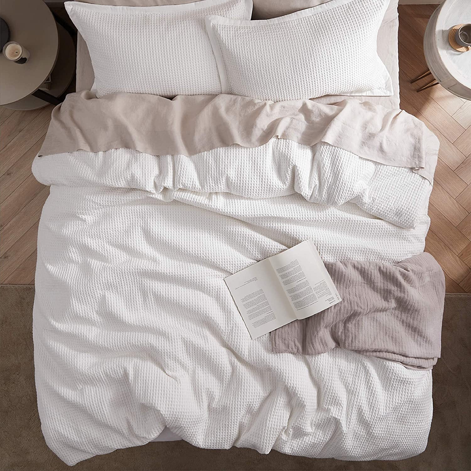 Waffle Weave Pure Cotton Duvet Cover Sets-3