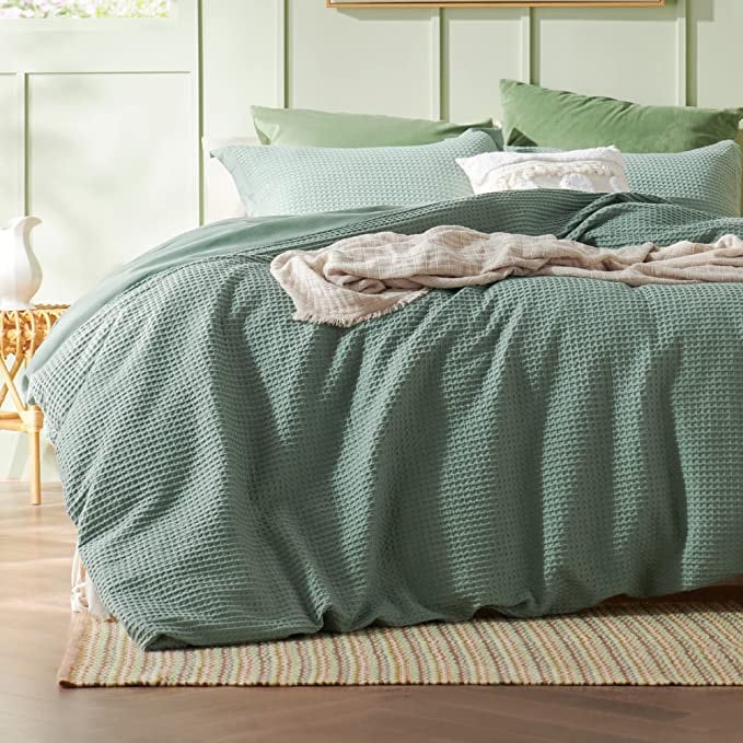 Waffle Weave Pure Cotton Duvet Cover Sets-7