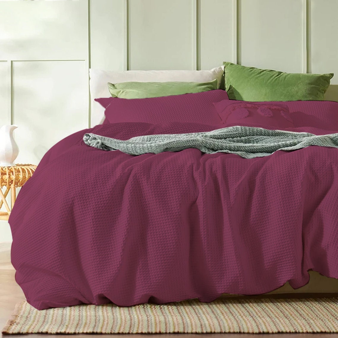 Waffle Weave Pure Cotton Duvet Cover Sets-5
