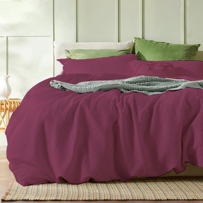 Waffle Weave Pure Cotton Duvet Cover Sets-5